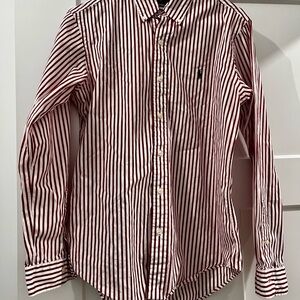 Ralph Lauren Red and White Striped Shirt